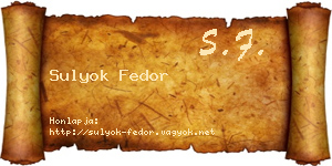 Sulyok Fedor névjegykártya